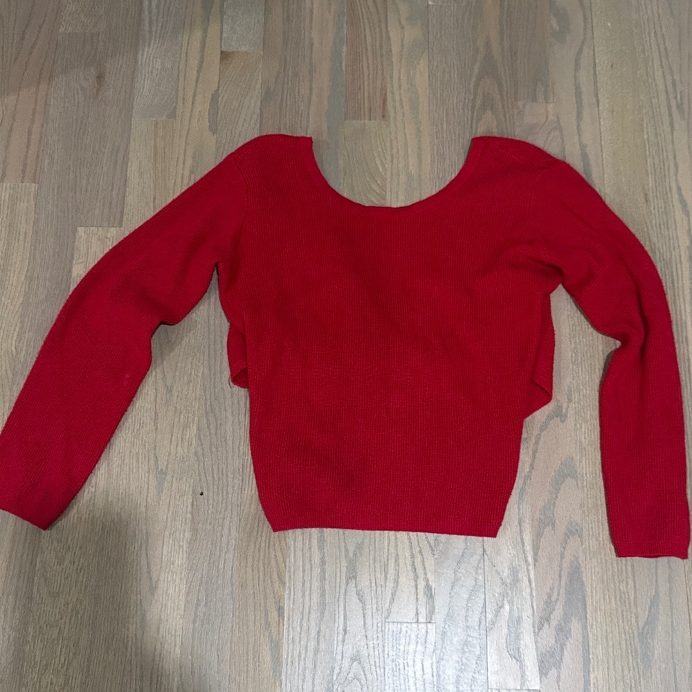 Pink Rose criss cross back sweater. Size L